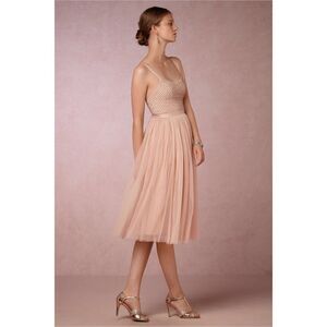 Anthropologie BHLDN x Needle & Thread Coppelia Ballet Dress Blush $260